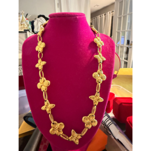 18K YG LV Necklace Size 17, 31.5g